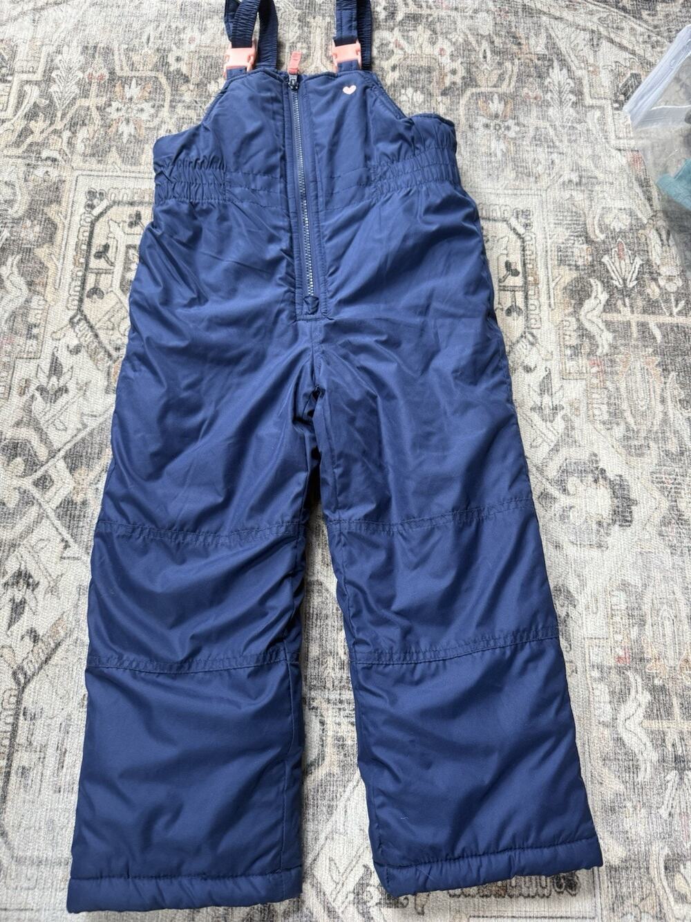 Carters Kid Overall Snow Bibs Blue Size 5T Adjustable Straps Skiing Winter Snow